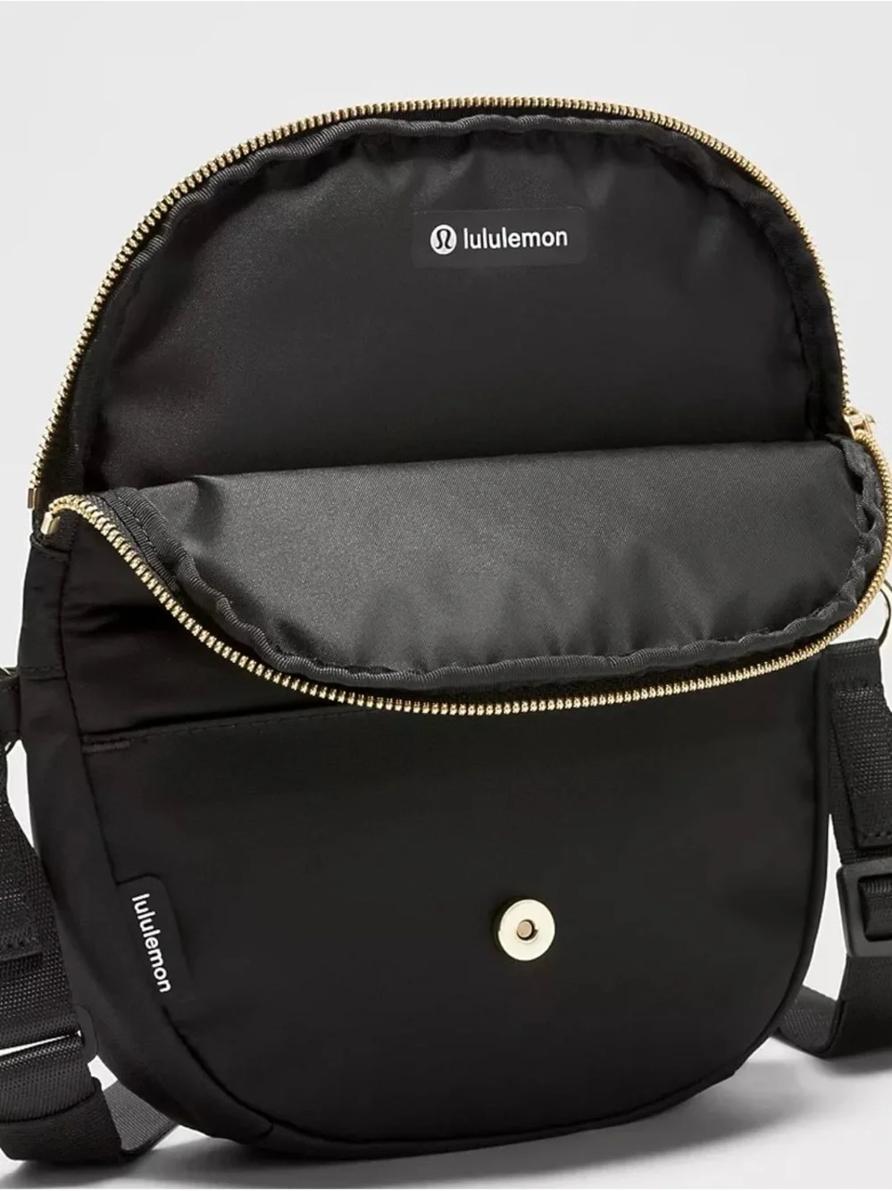 Lululemon Black Crossbody Bag with Gold Hardware